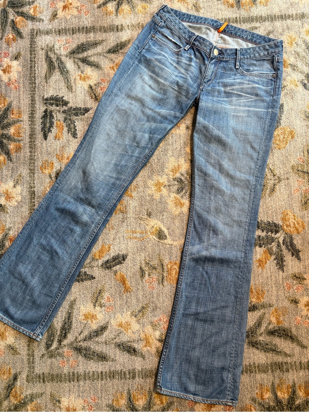 Earnest Sewn Hefner Bootcut Jeans Milk Blue 3D Low Rise Vintage Y2K Sz 31